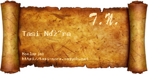 Tasi Nóra névjegykártya
